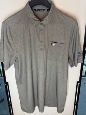 Travis Mathew Light Grey Men's Polo with Colorado Flag Patch